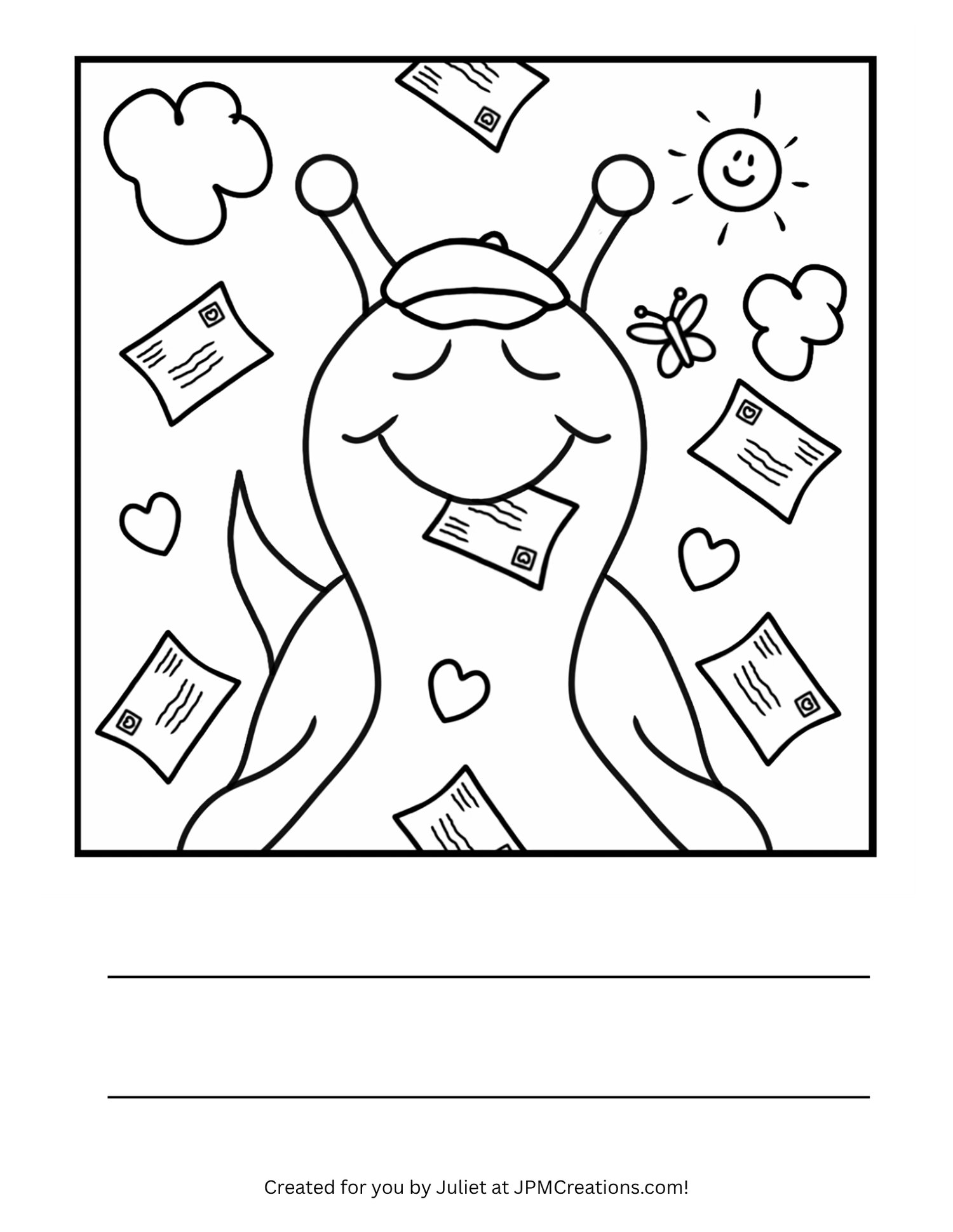 FREE Cute Snail You’ve Got Mail Coloring Page (Letter Size)