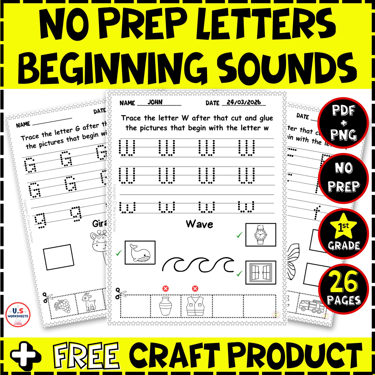 Alphabet Letter Beginning Sounds Cut and Paste Worksheets | Cut & Glue ...