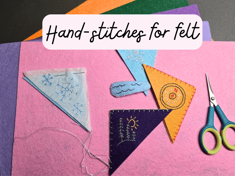 felt sheets with felt products on top of them