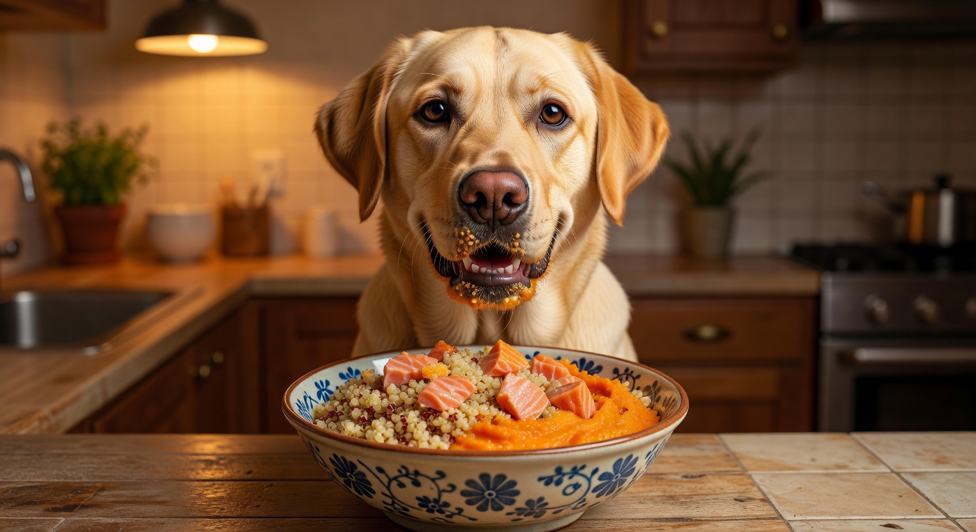max the labrador with homemade dog food for dogs with allergies and itchy skin