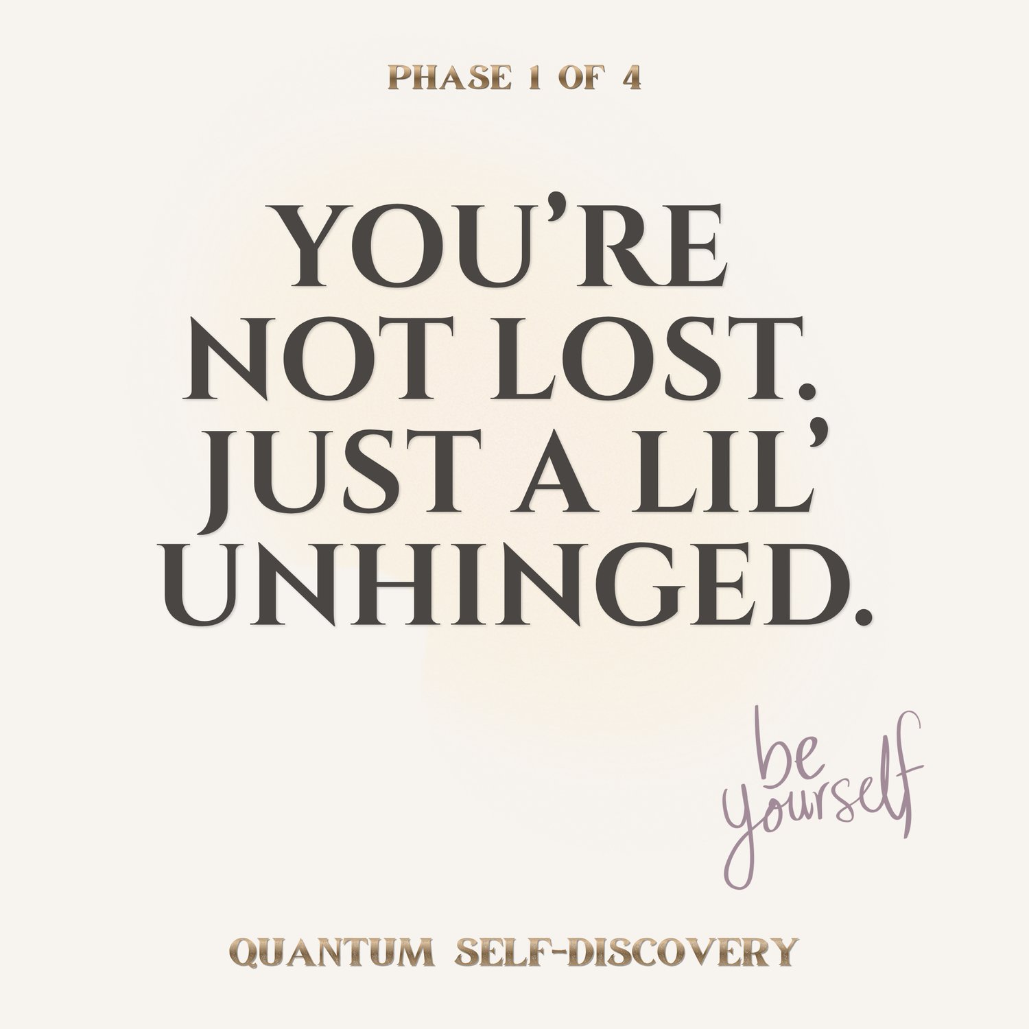 Minimal mindset quote graphic about feeling lost, identity alignment, and finding personal direction.