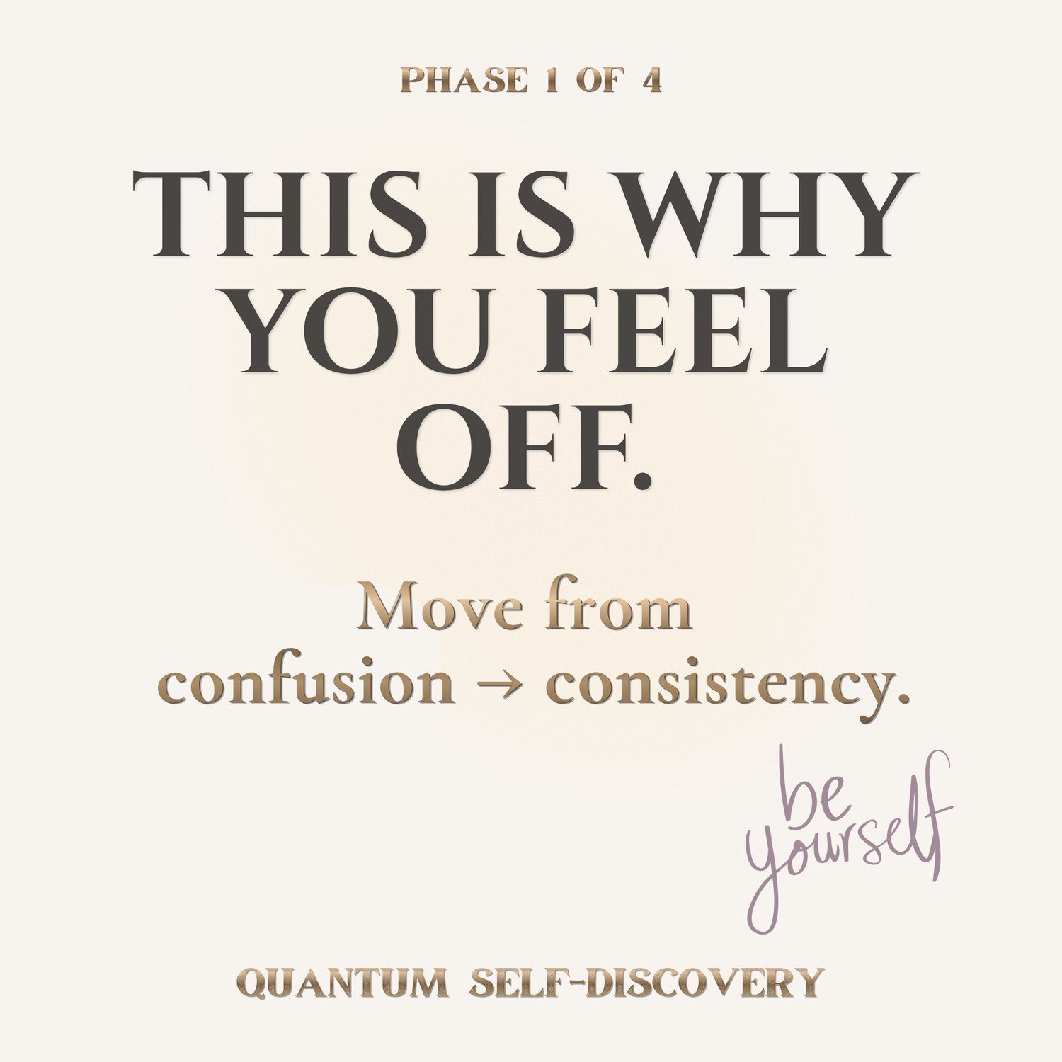 Emotional self-discovery graphic about life transitions, inner confusion, emotional alignment, and personal transformation.