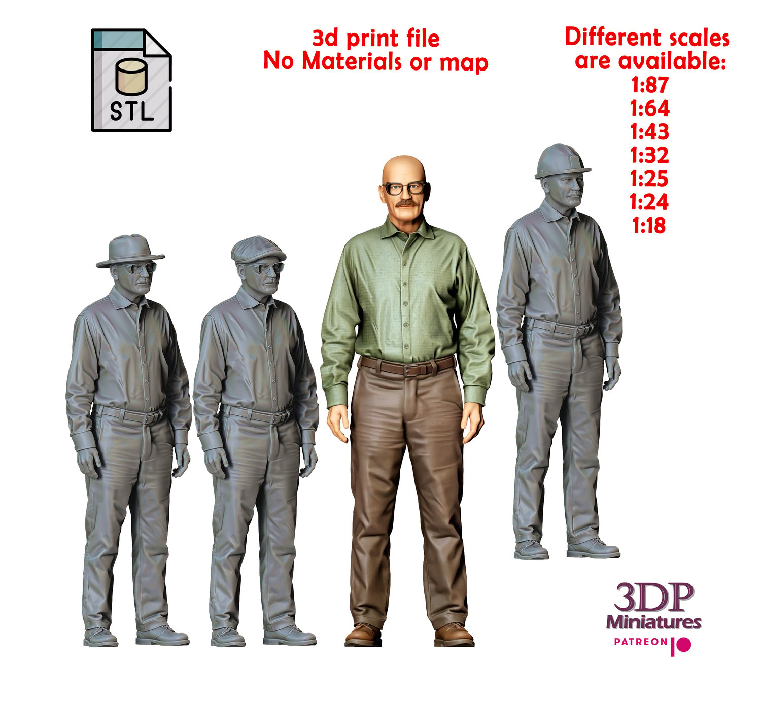 3DP Miniatures, N2 Walter White Breaking Bad