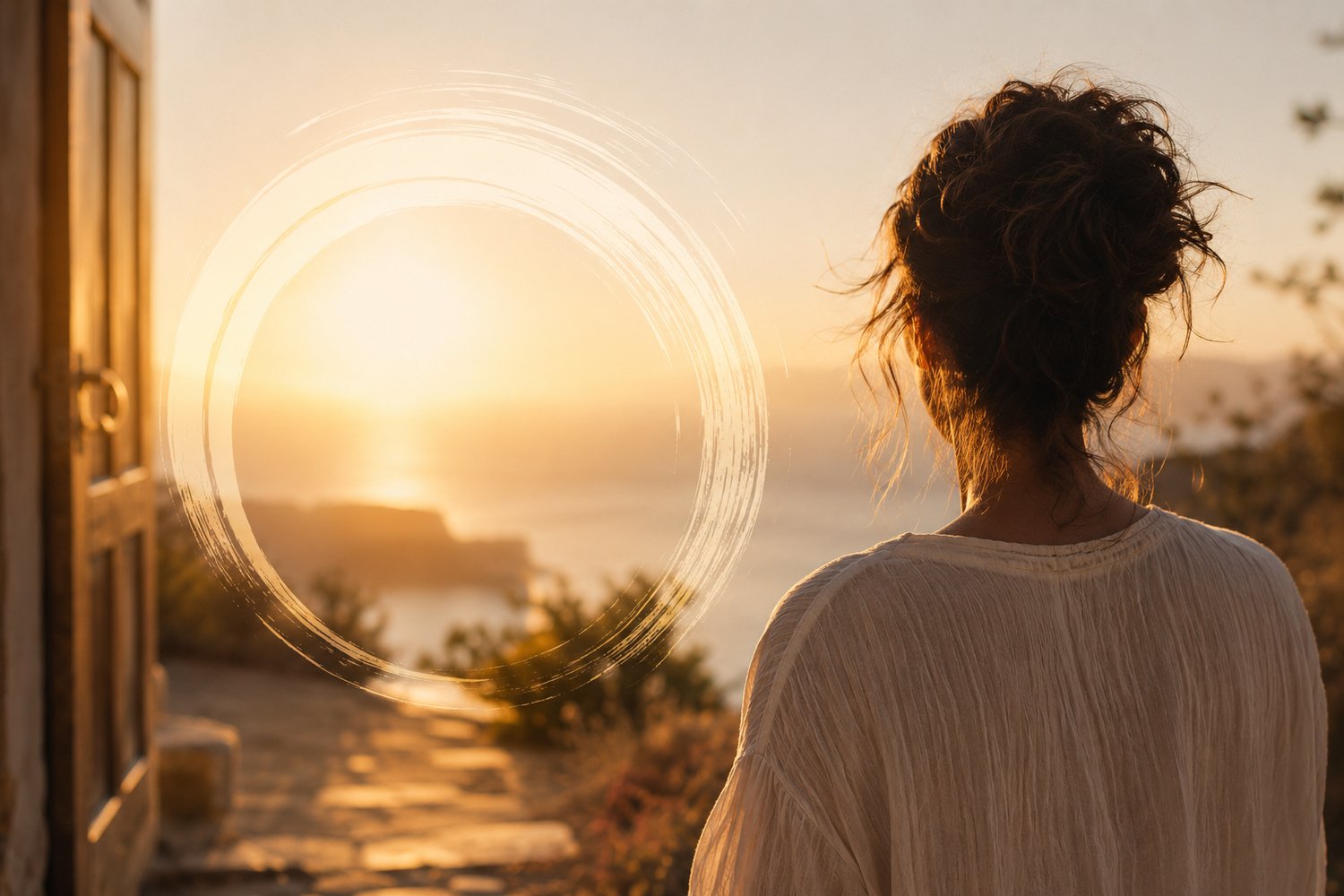 Woman reflecting in nature symbolising self-trust and inner clarity