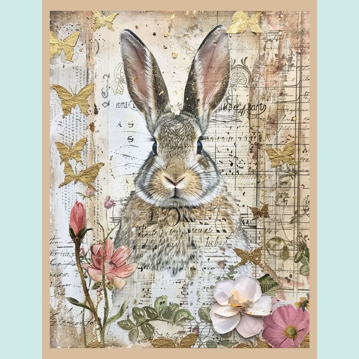 Whispering Garden Rabbit – Vintage Junk Journal Paper Pack - Payhip