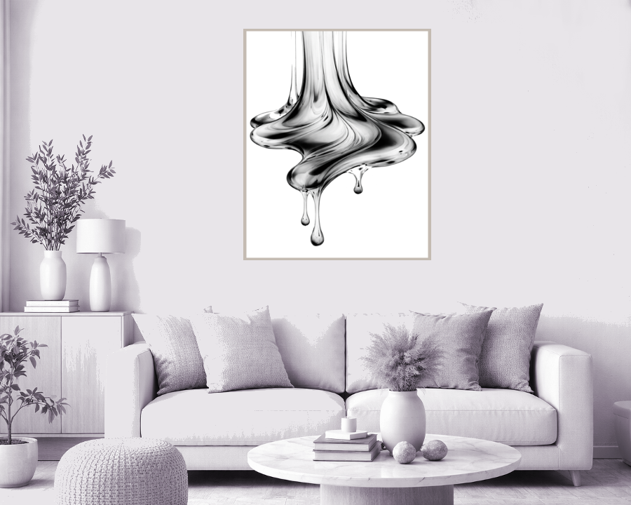 Satisfying Drip is a minimalist abstract artwork that transforms your space with a slow, mesmerizing sense of movement. The flowing drip effect creates a calming visual rhythm, as if the artwork itself is gently melting and flowing across the wall. Perfec