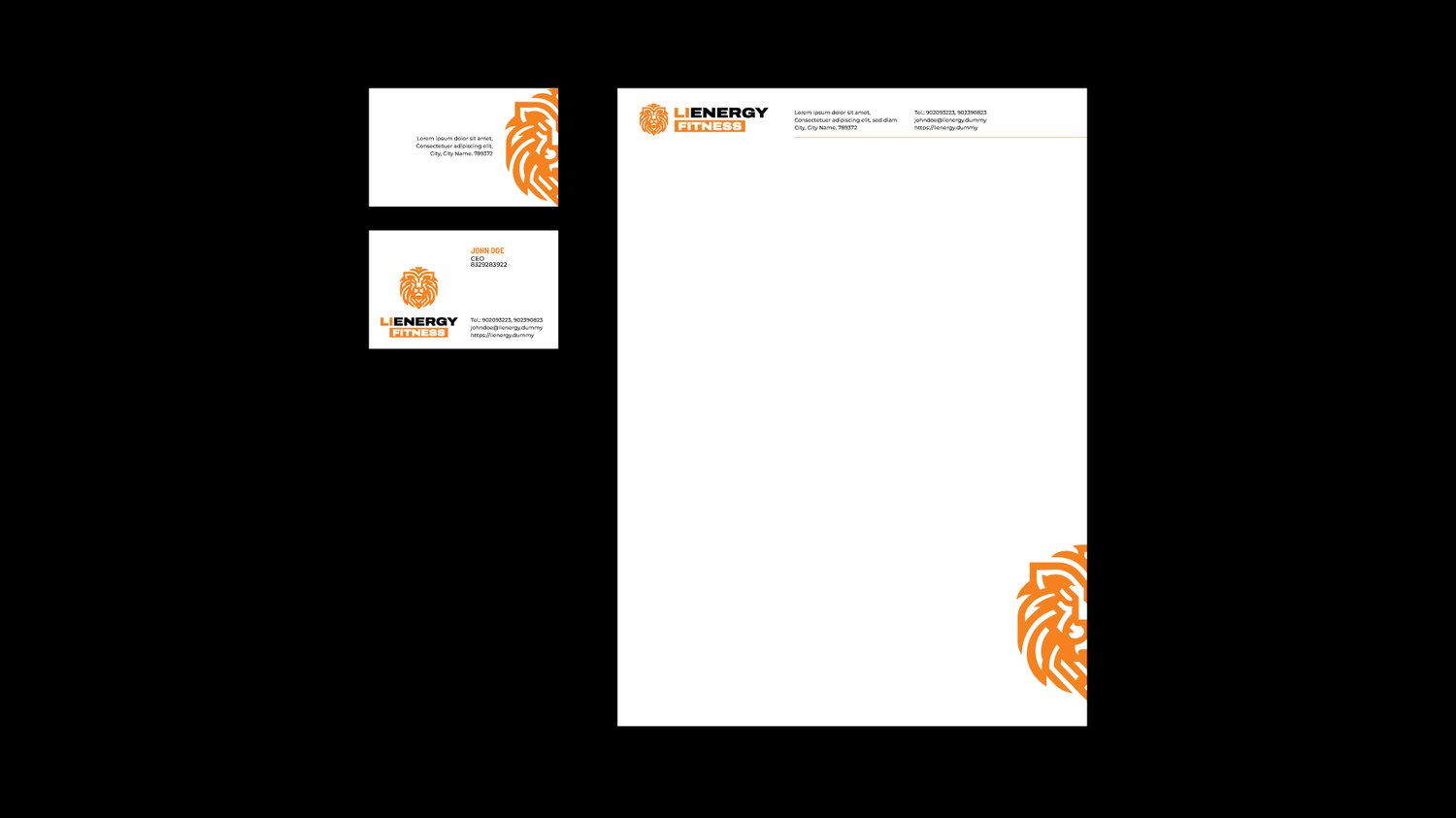 Lienergy Brand Identity Kit – Modern Lion Logo Design, Corporate Branding & Merchandise Mockup