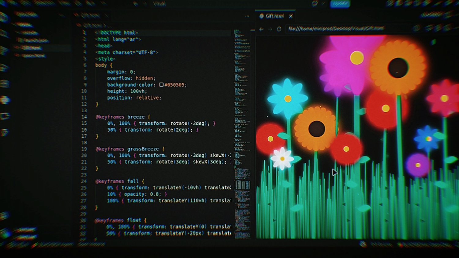 Pure html code