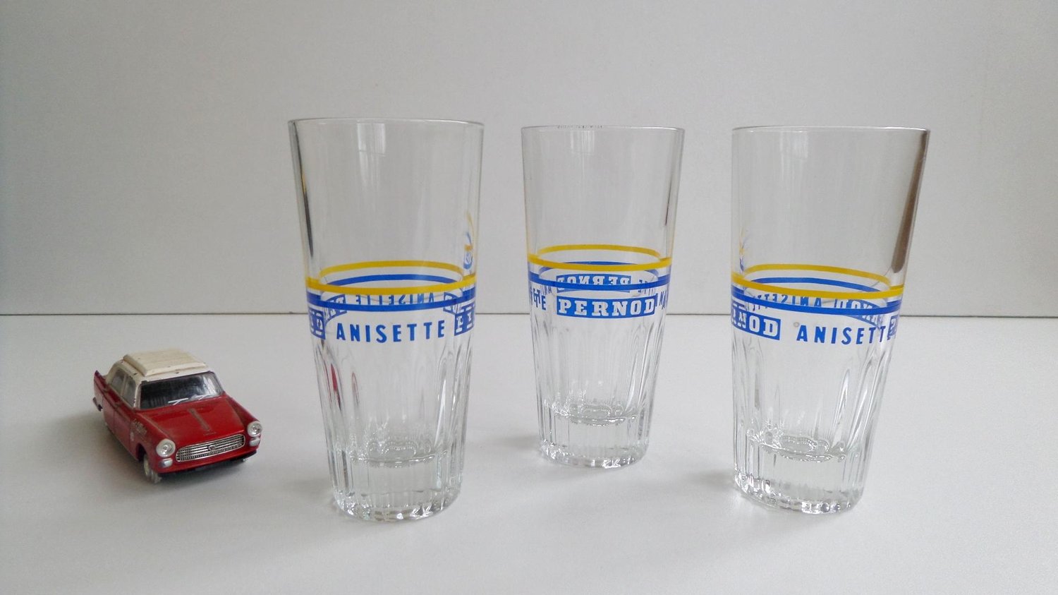 set of three vintage French Pernod Anisette glasses