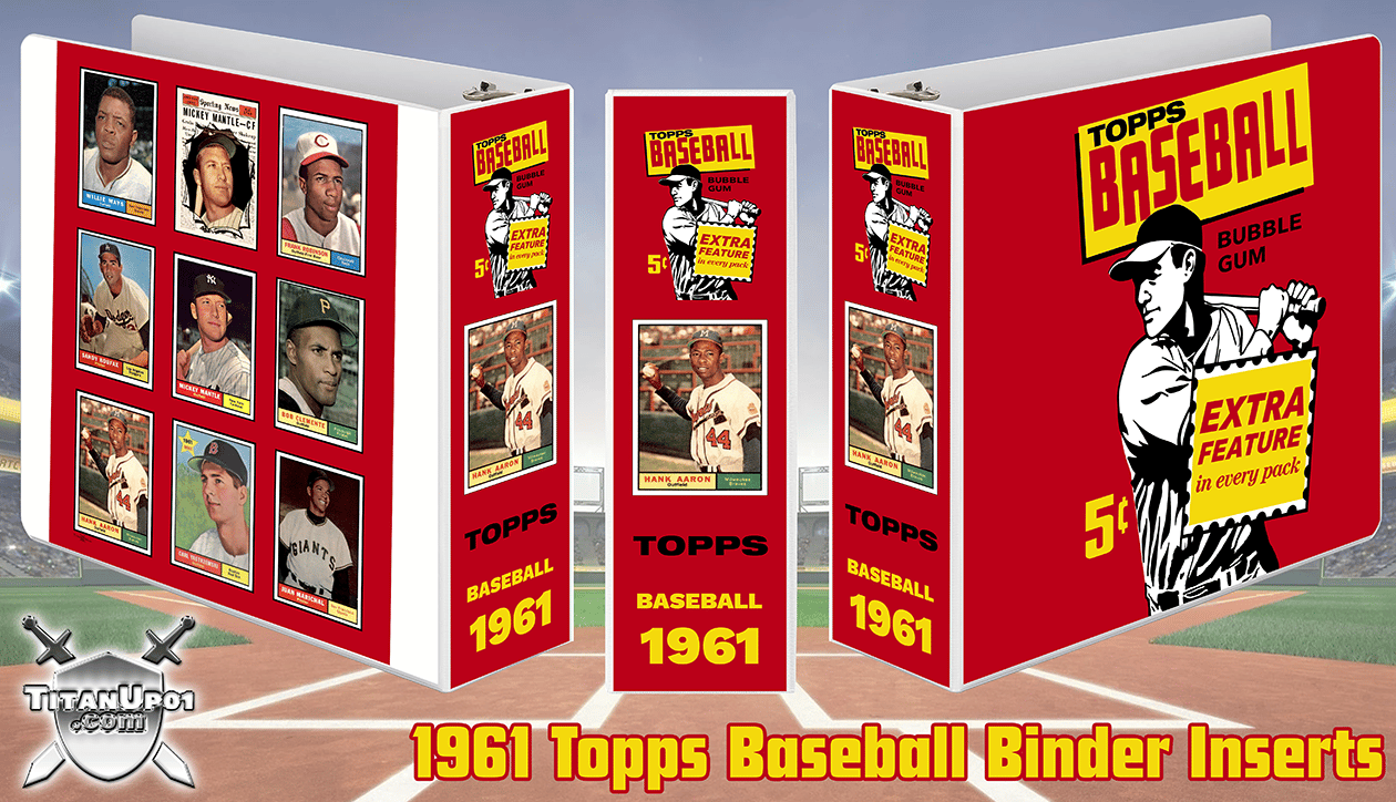 1961 Topps Baseball Cards Binder Inserts