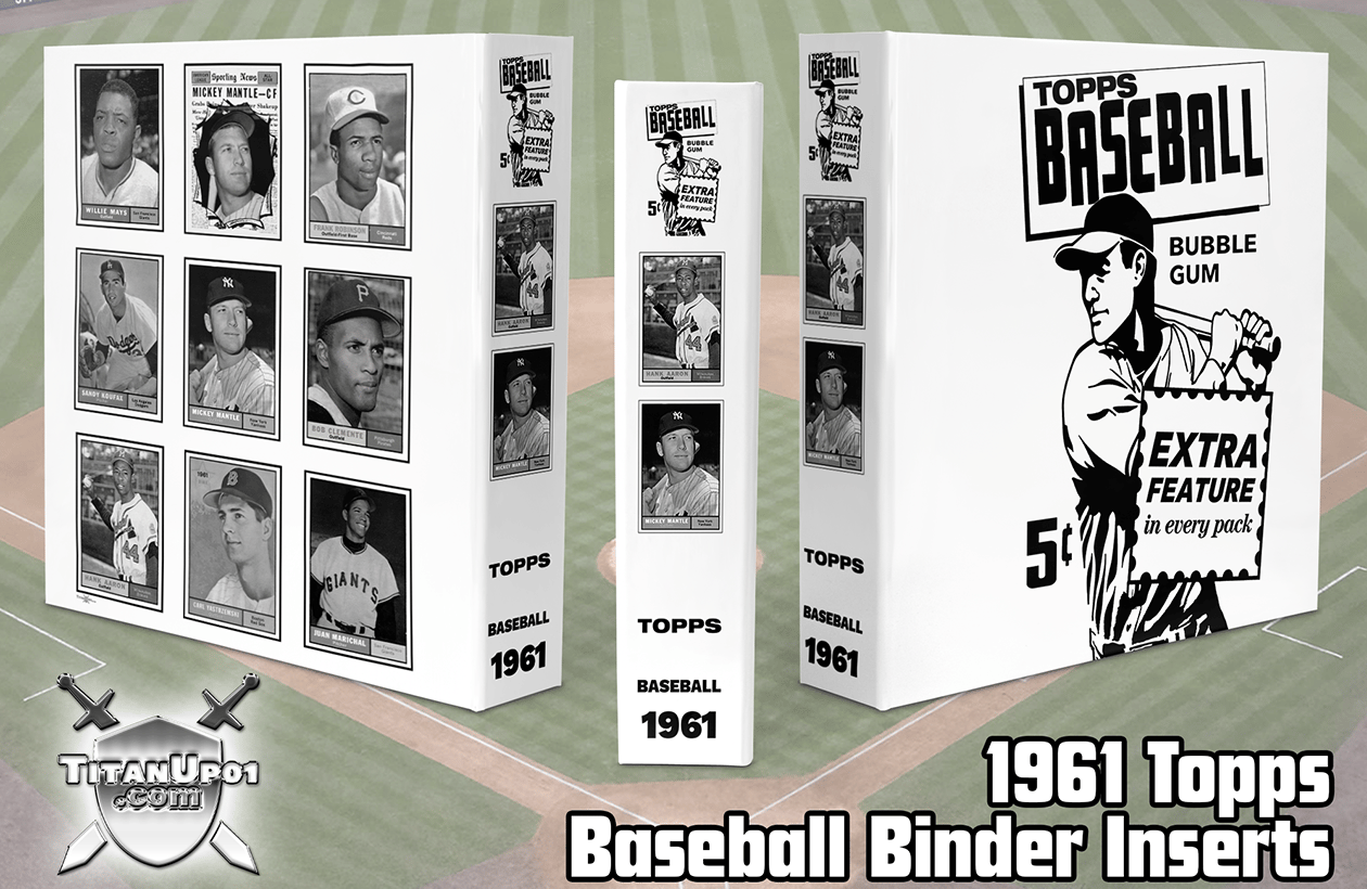 1961 Topps Baseball Cards Binder Inserts