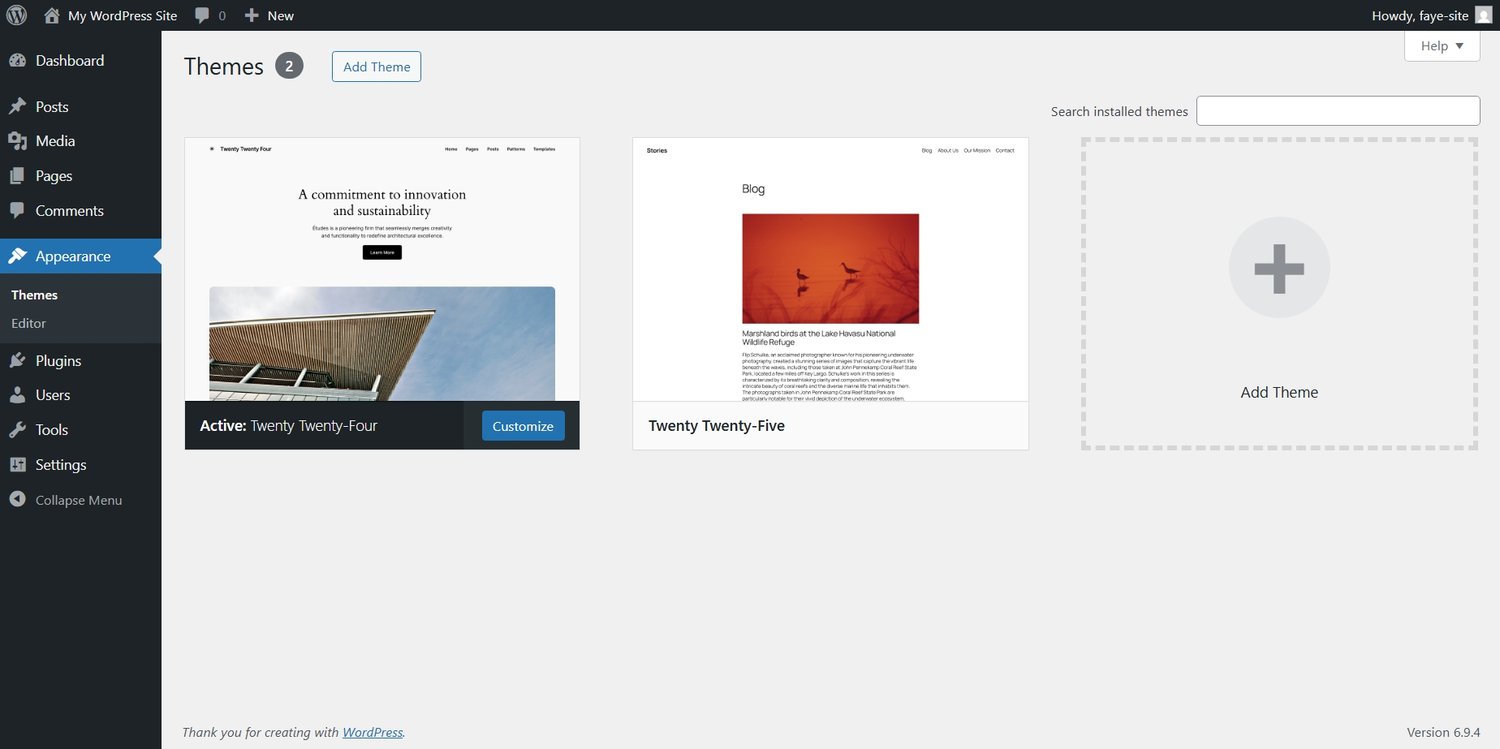 Installed theme in my WordPress dashboard  by ChatGPT