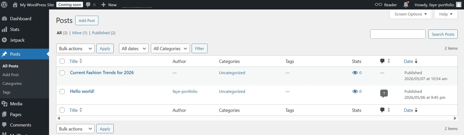 ChatGPT writing a blog post in my website through Pressable MCP integration