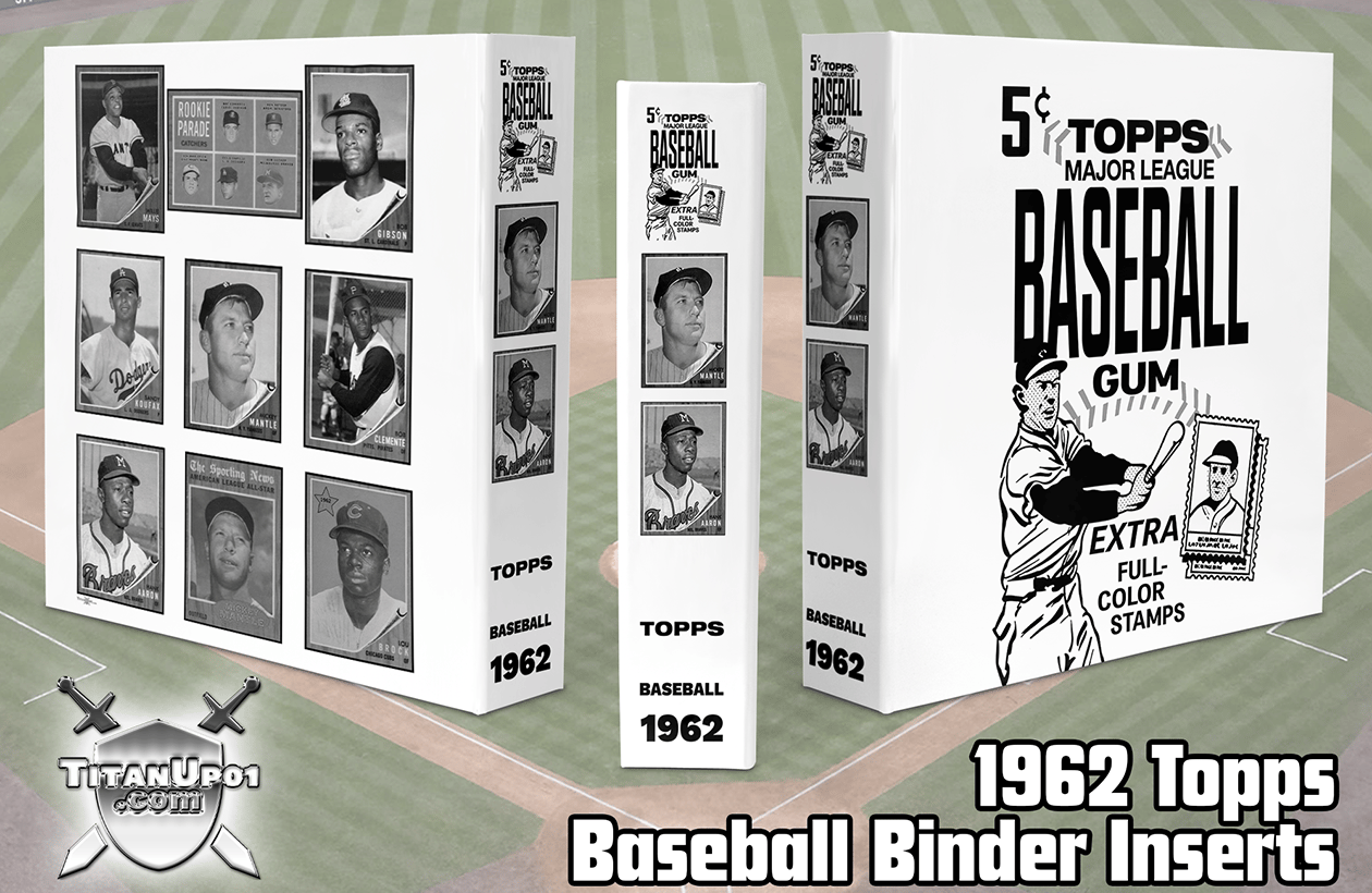 1962 Topps Baseball Cards Binder Inserts