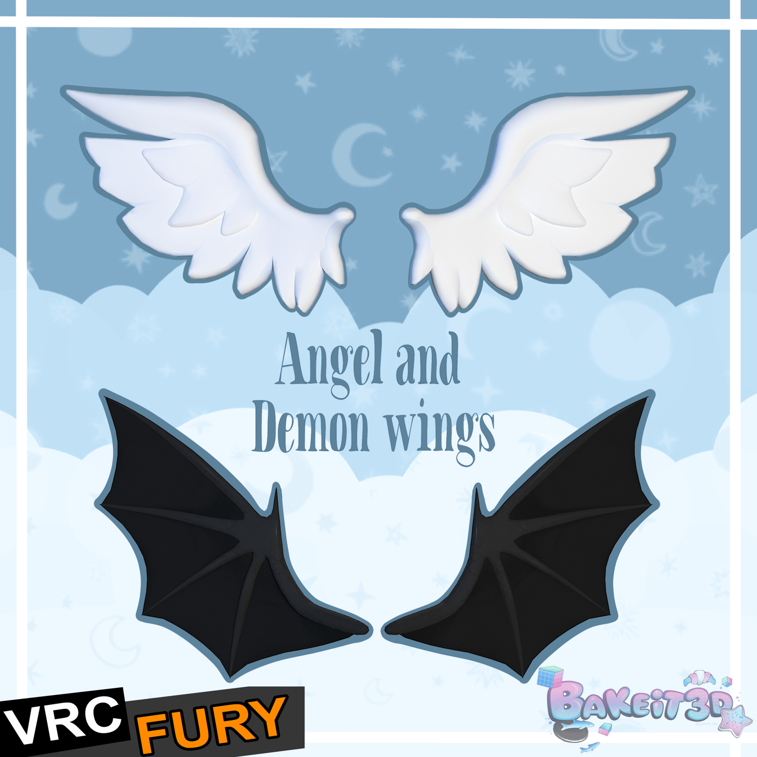 Angel / Devil Wings (VRCFURY) (PERSONAL/COMMERCIAL LICENSE)