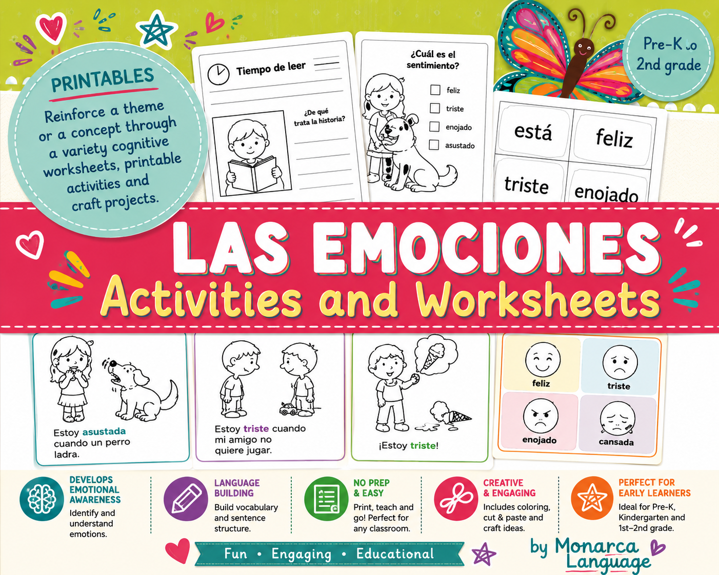 Feelings Spanish Lesson - Sentimientos NEW BUNDLE