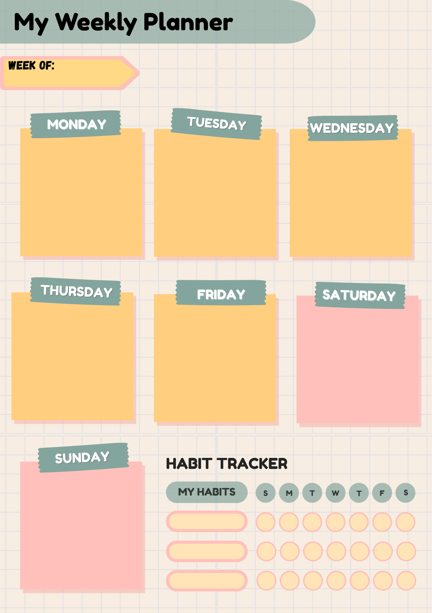 Free Weekly Planner Printable for Increased Productivity, Organization, and Focus.