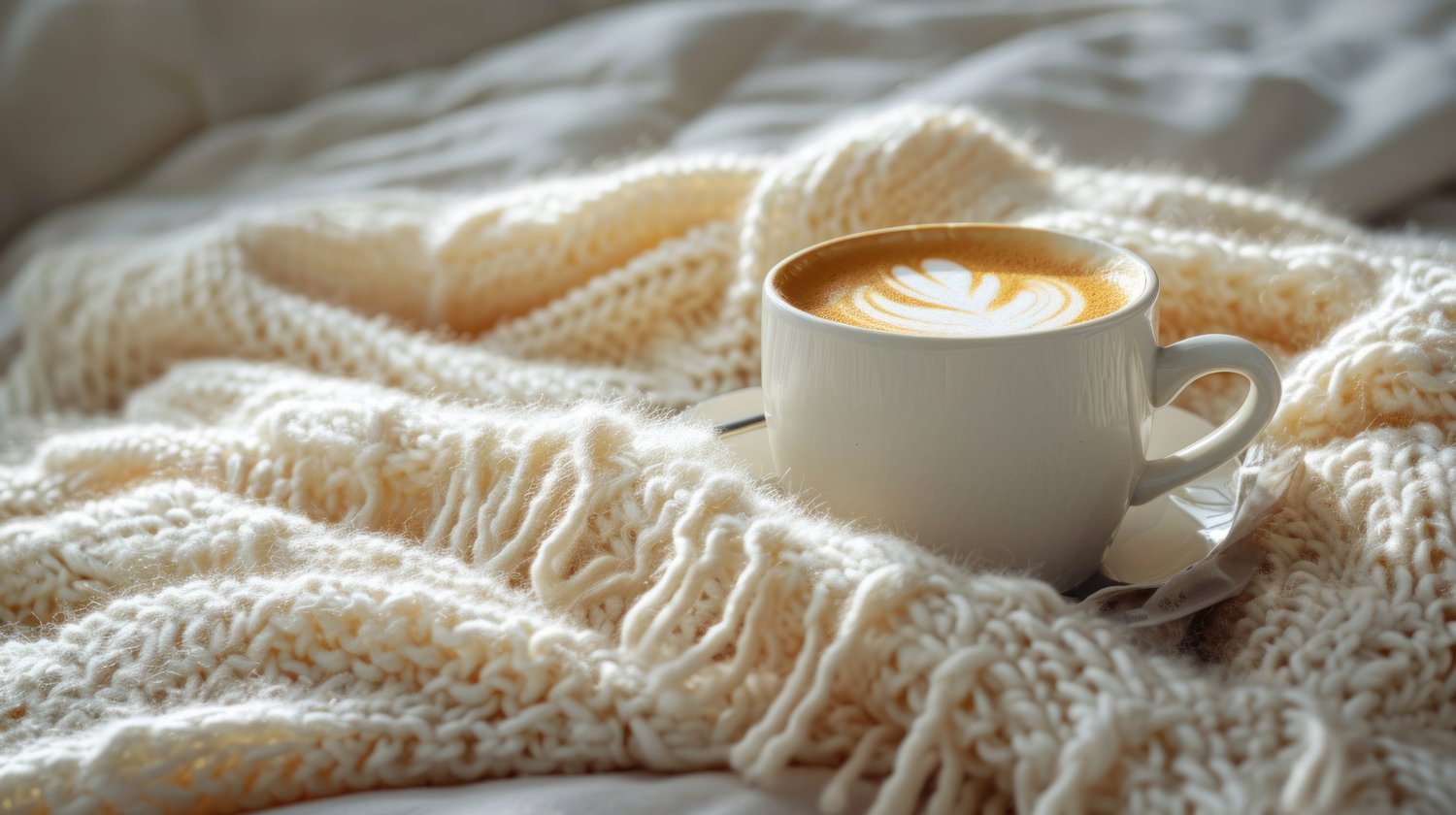 coffee cup and blanket mockup