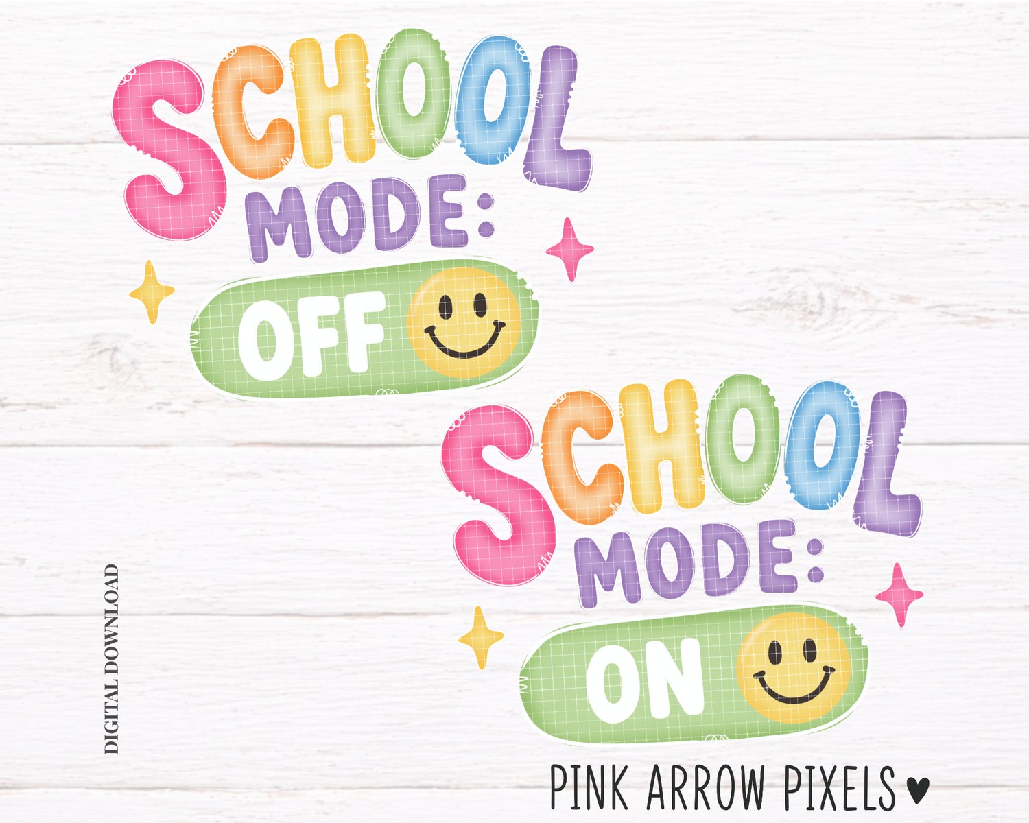 Back to School PNG Bundle – School Mode On & Off Designs - Payhip