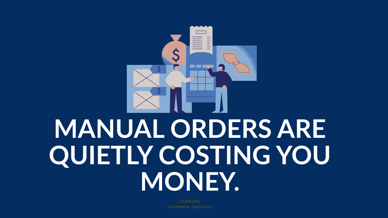 manual order processing in ecommerce showing queue buildup review delays handoff issues and labor costs causing refunds and margin loss