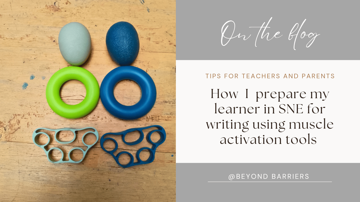 Muscle activation tools for a writing exercise