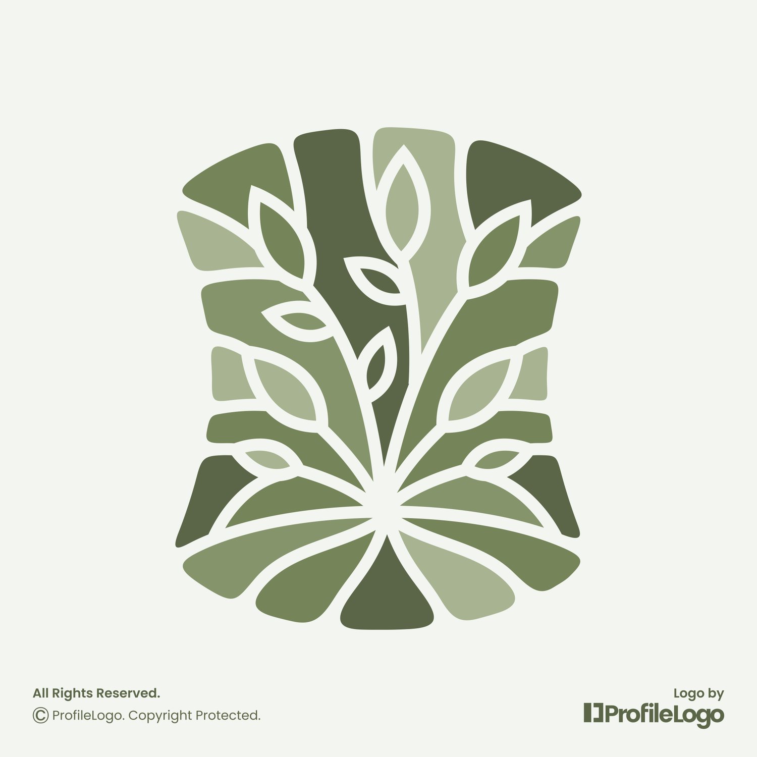 Colorful mosaic plant leaf logo by ProfileLogo with light green background