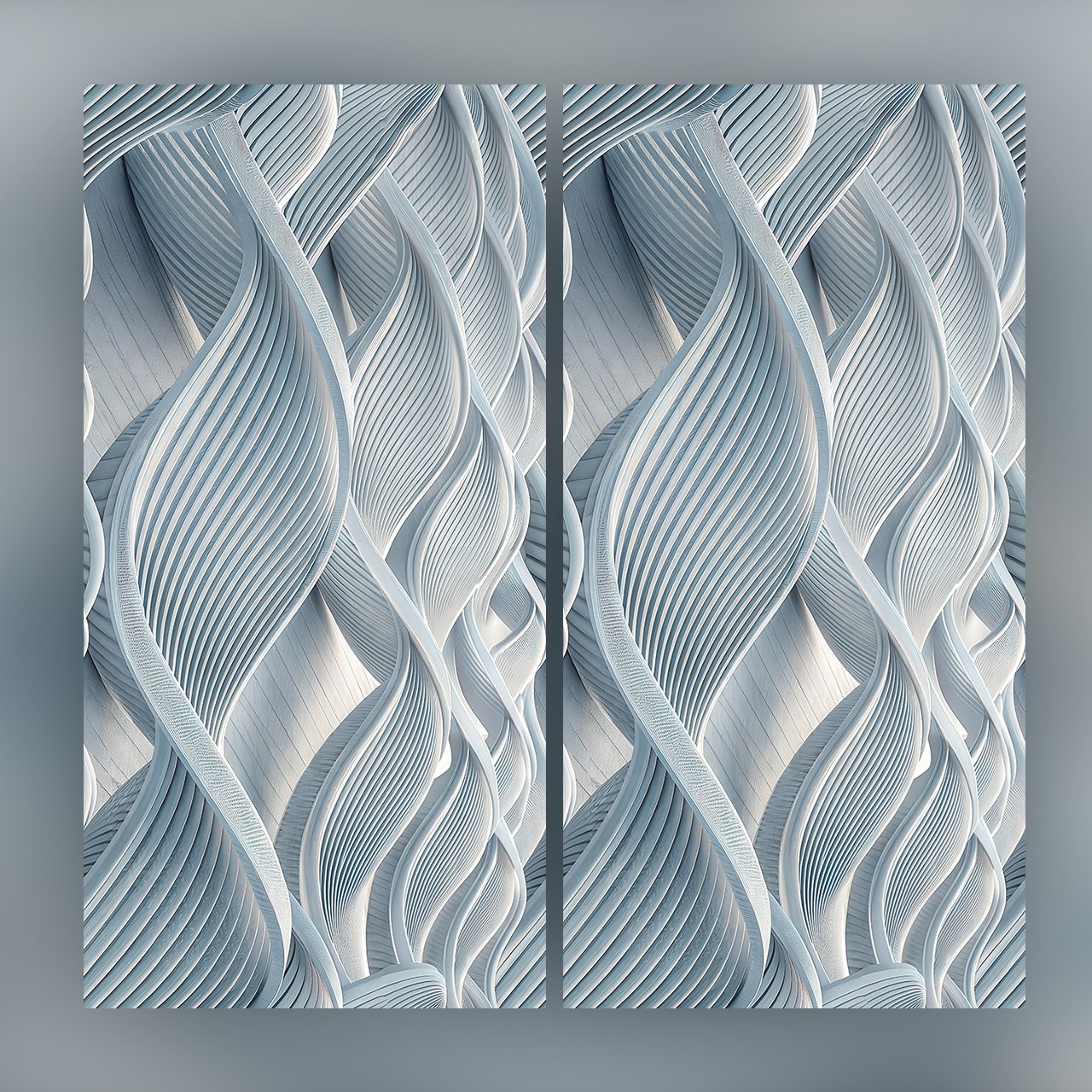 Abstract Wave Seamless Pattern Light Blue 3D Ribbed Flow Background for Wallpaper Fabric and Prints