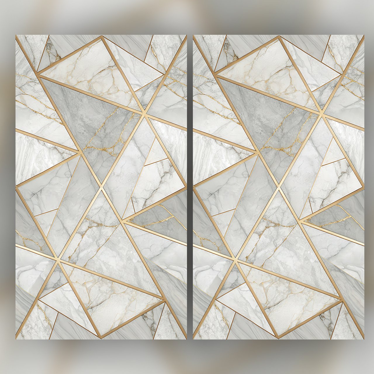 Luxury White Marble Geometric Seamless Pattern Gold Line Abstract Stone Texture for Wallpaper and Interior Panels