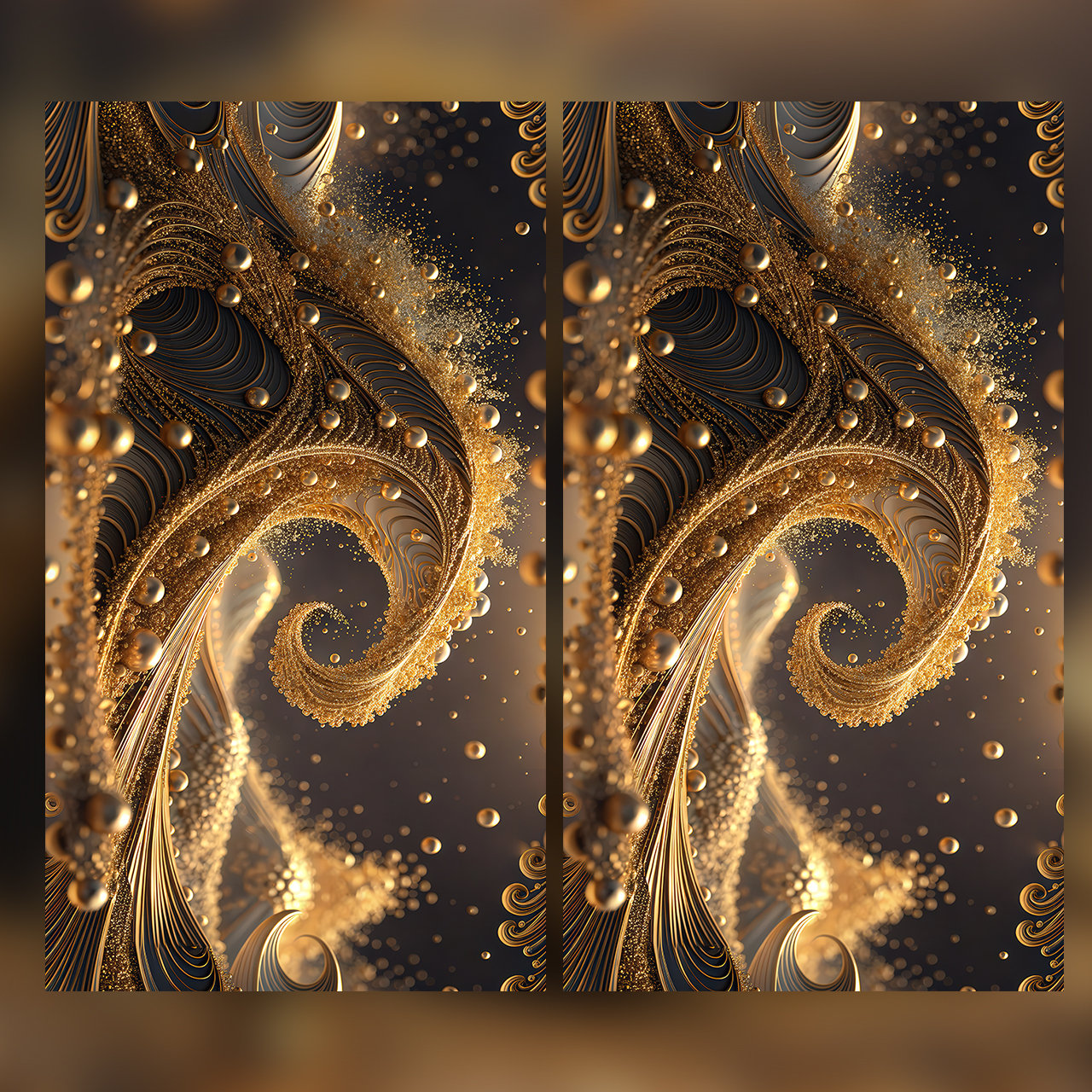 Luxury Gold Wave Seamless Pattern Abstract Metallic Flow Texture Black Background for Wallpaper and Prints