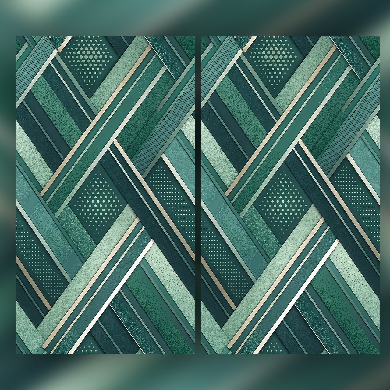 Modern Emerald Green Geometric Seamless Pattern Abstract Linear Architecture Texture for Wallpaper and Prints