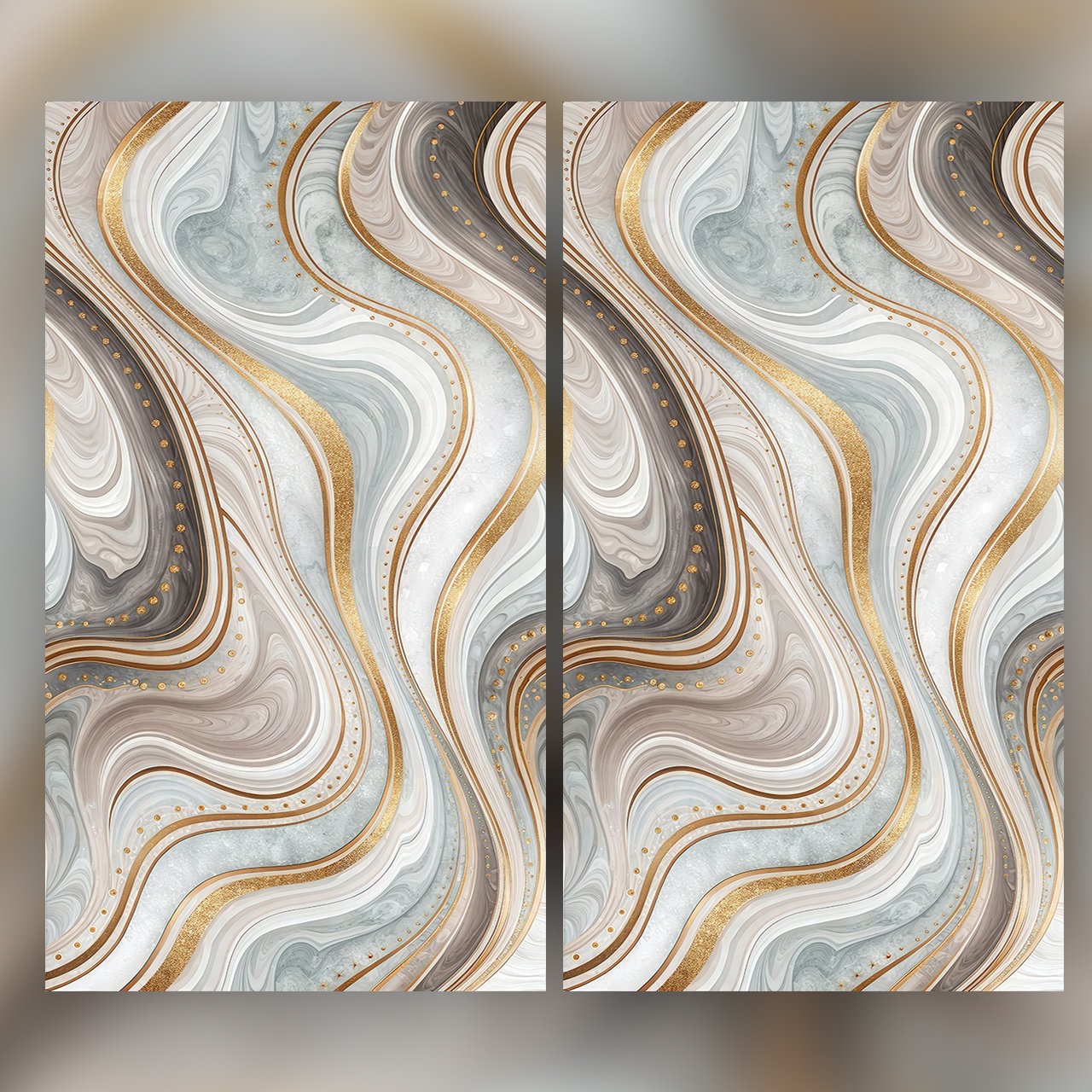 Luxury White Gray Gold Marble Agate Seamless Pattern Abstract Fluid Wave Texture for Wallpaper and Prints