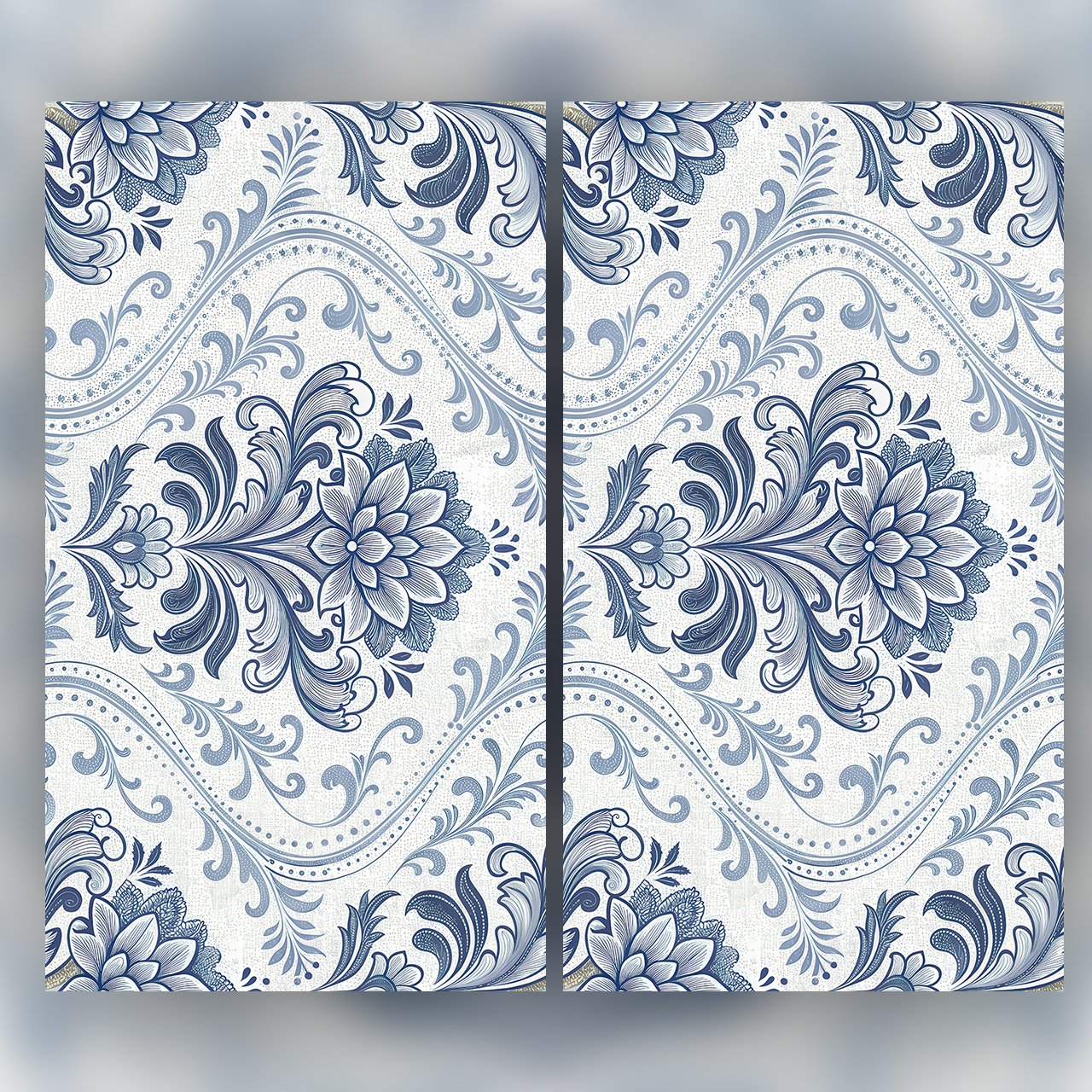 Blue Floral Damask Seamless Pattern Vintage Botanical Wallpaper Design for Fabric and Home Décor