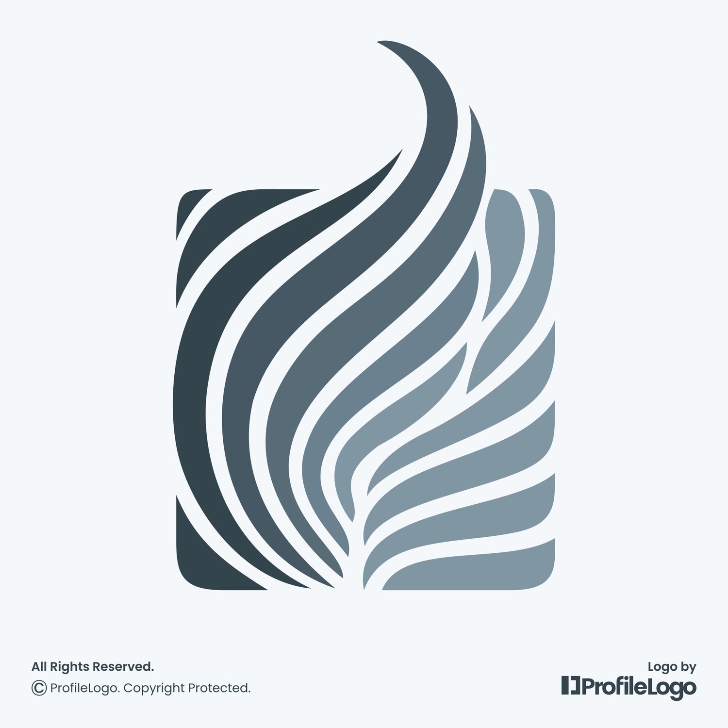 Swoosh line bird wing logo for sale by ProfileLogo with light blue background
