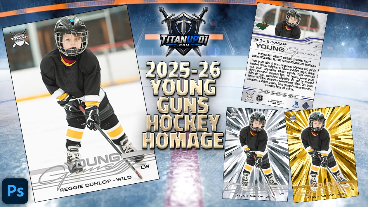 2025-26 Young Guns Hockey Homage Photoshop PSD Templates
