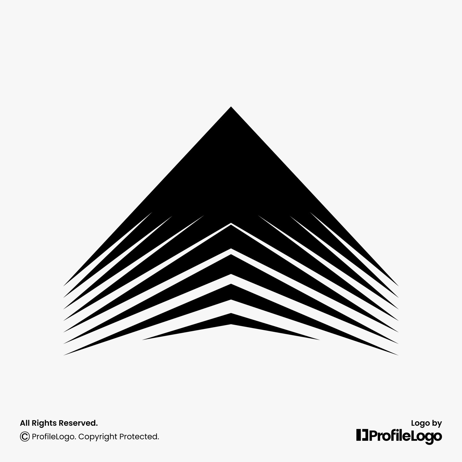 Modern sharp geometric building logo for sale by ProfileLogo with light grey background