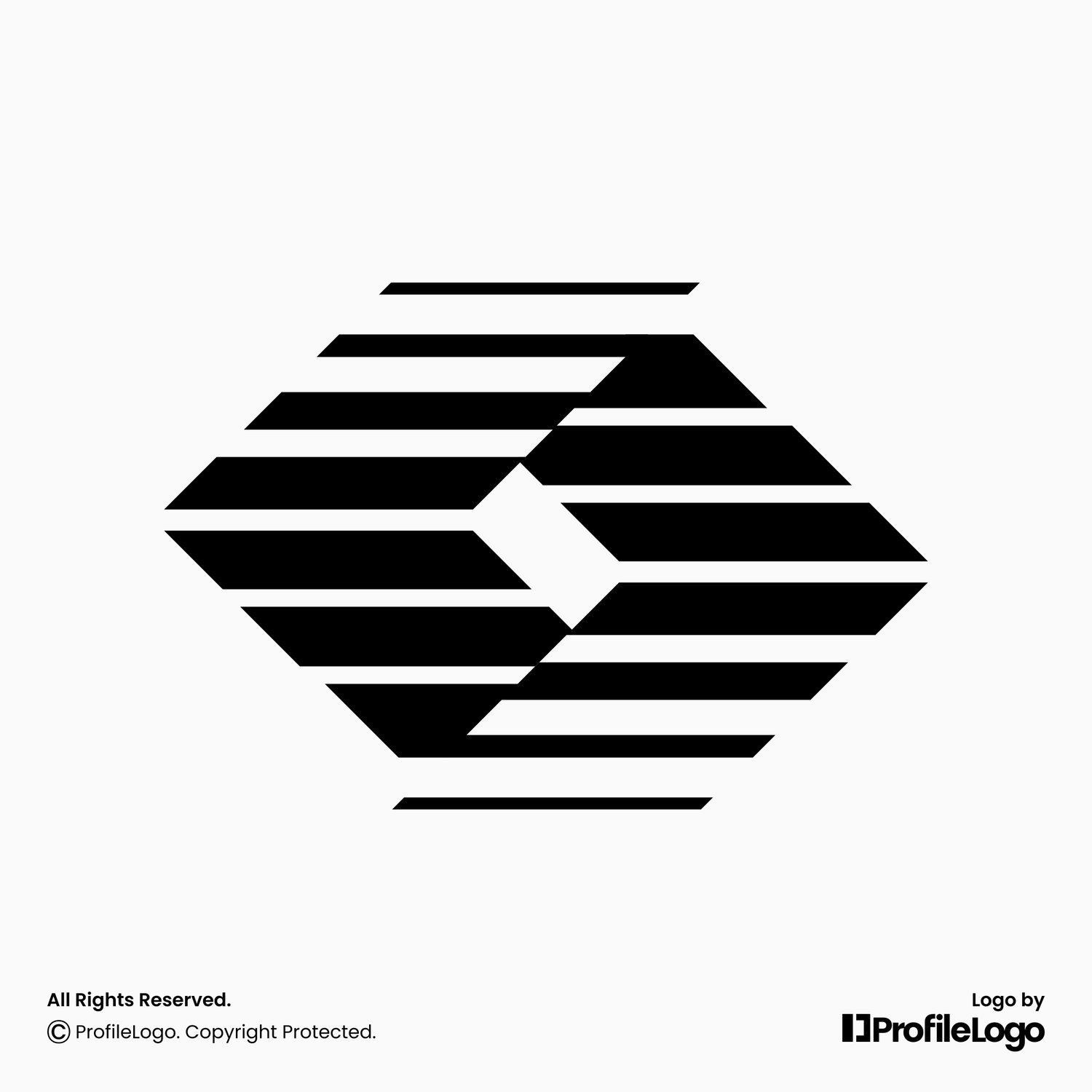 Stripe line technology coding logo for sale by ProfileLogo with light grey background