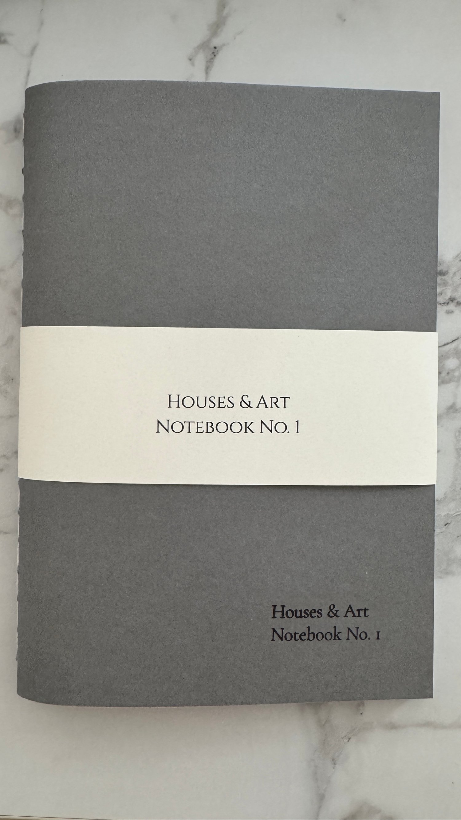 Houses & Art Notebook No. 1 Grey cover with bellyband