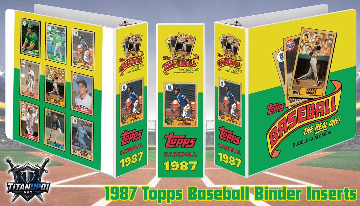 1987 Topps Baseball Cards Binder Inserts