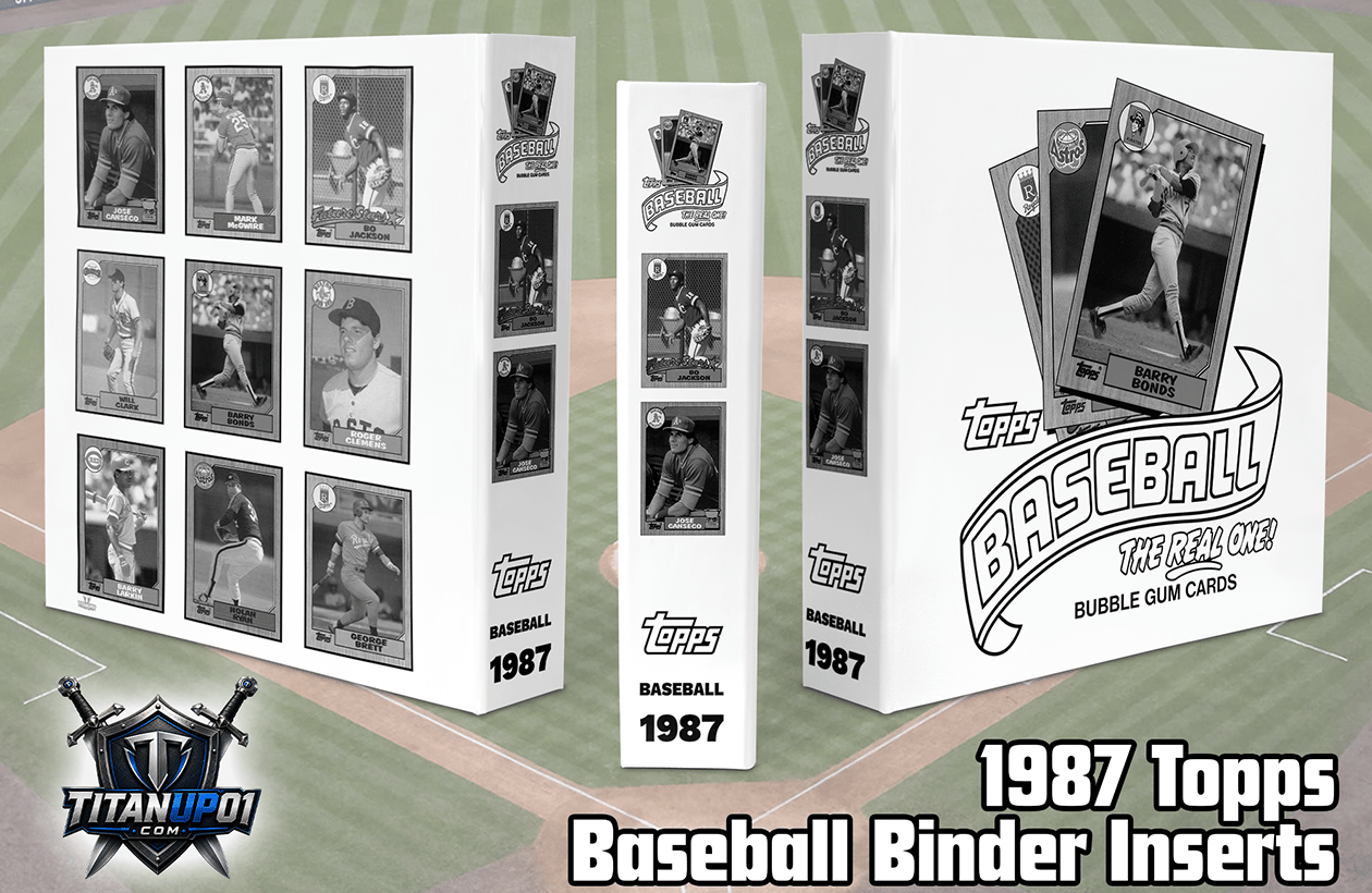 1987 Topps Baseball Cards Binder Inserts