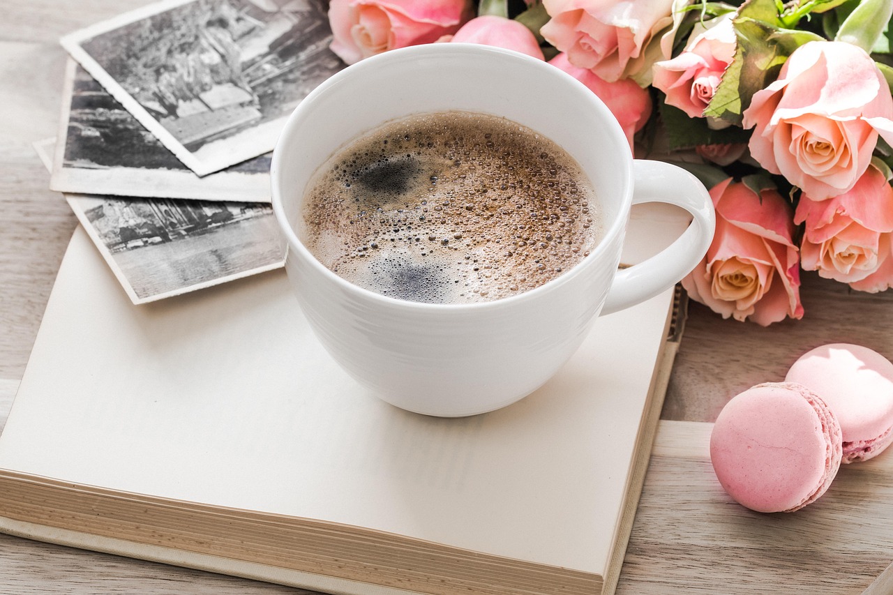 Coffee and a book to re-introduce myself to my audience.