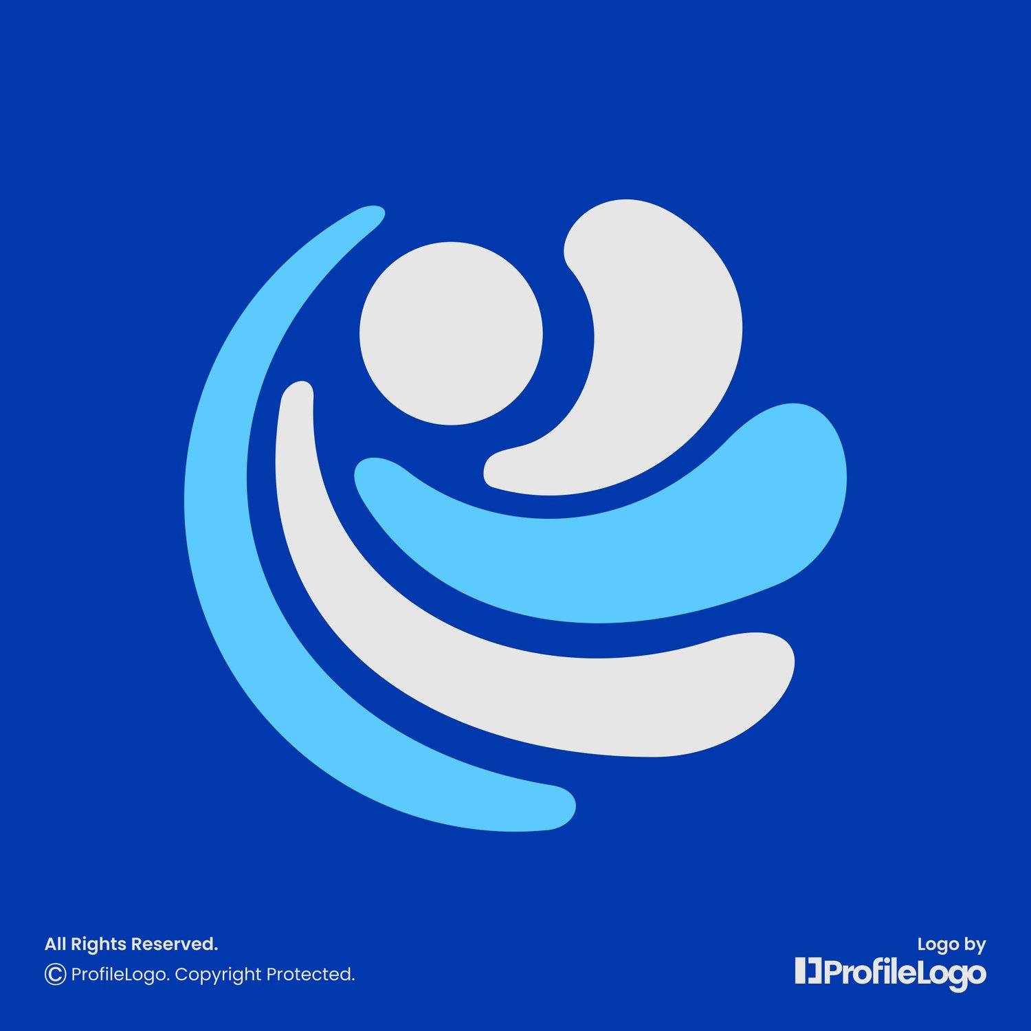 Modern abstract people support logo for sale by ProfileLogo with dark blue background