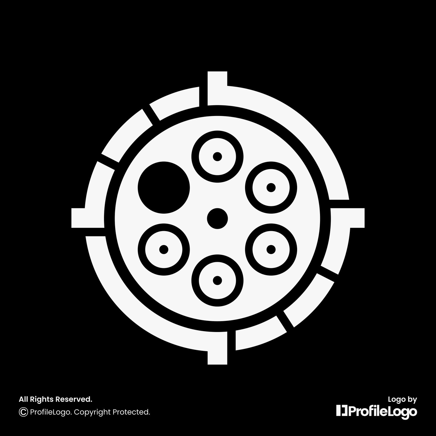 Target gun shooting reload logo for sale by ProfileLogo with black background