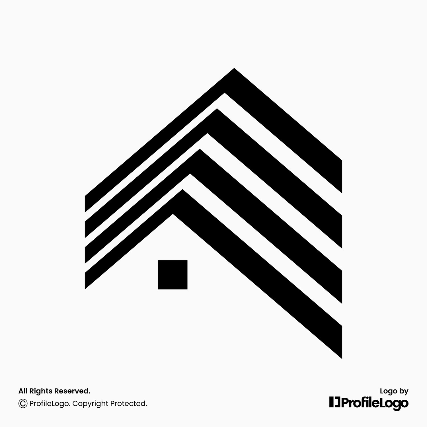 Architecture building home roofing logo for sale by ProfileLogo with light grey background