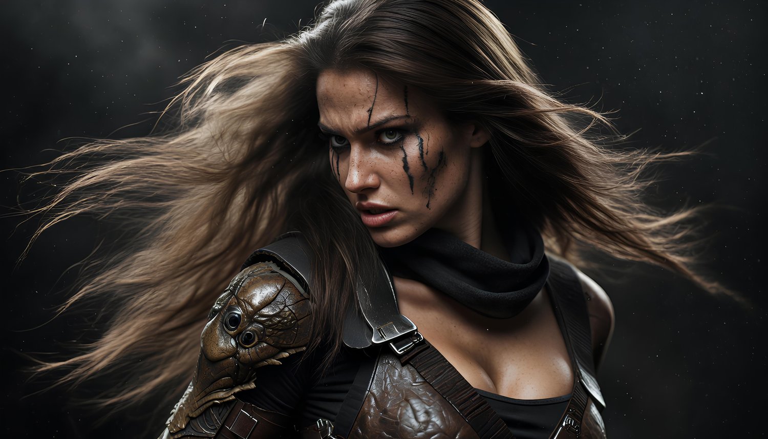 Female Colombian soldier looking epic