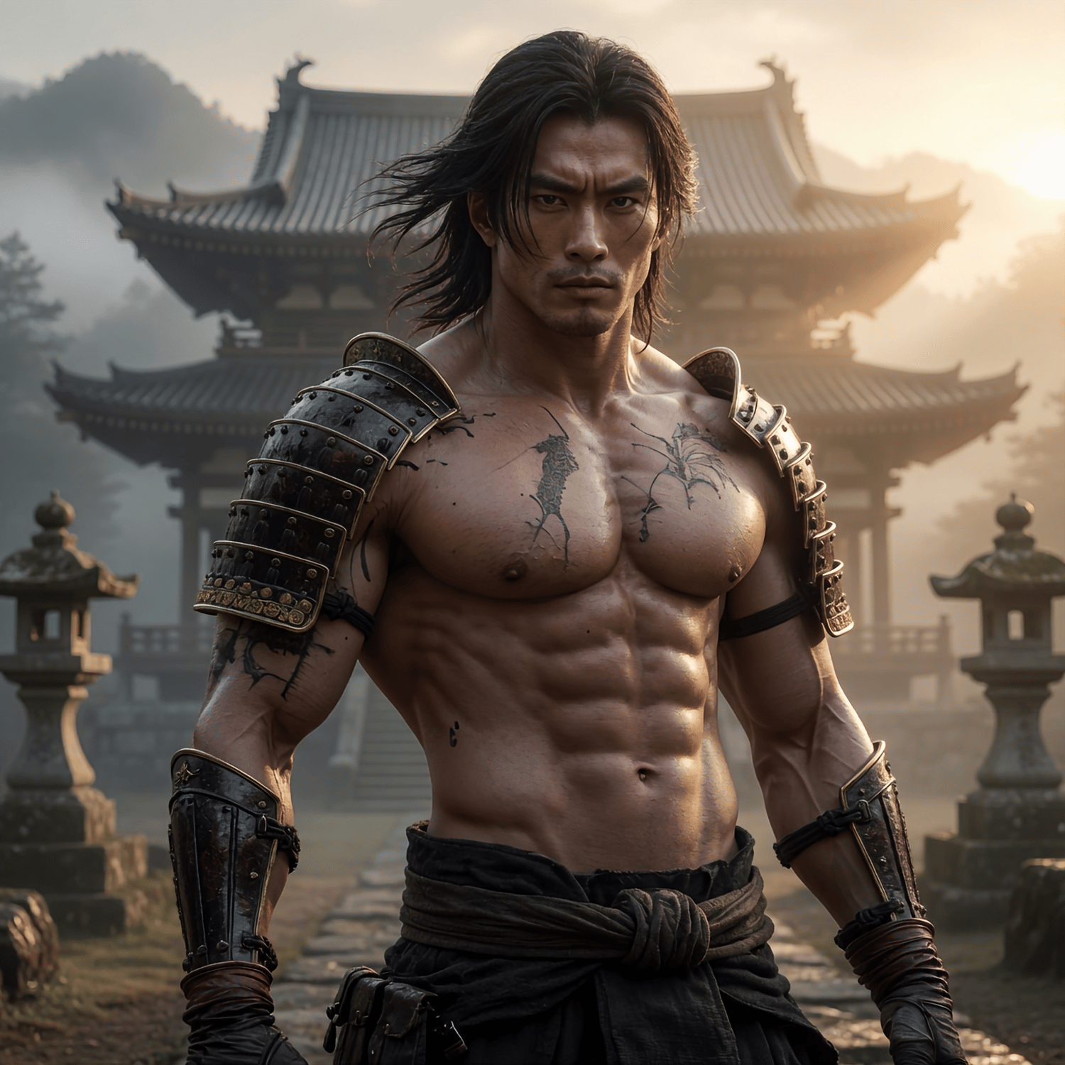 Japanese American former male ninja fighting against the forces of hell 2