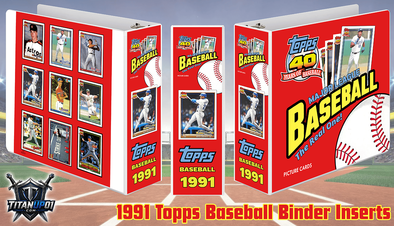1991 Topps Baseball Cards Binder Inserts