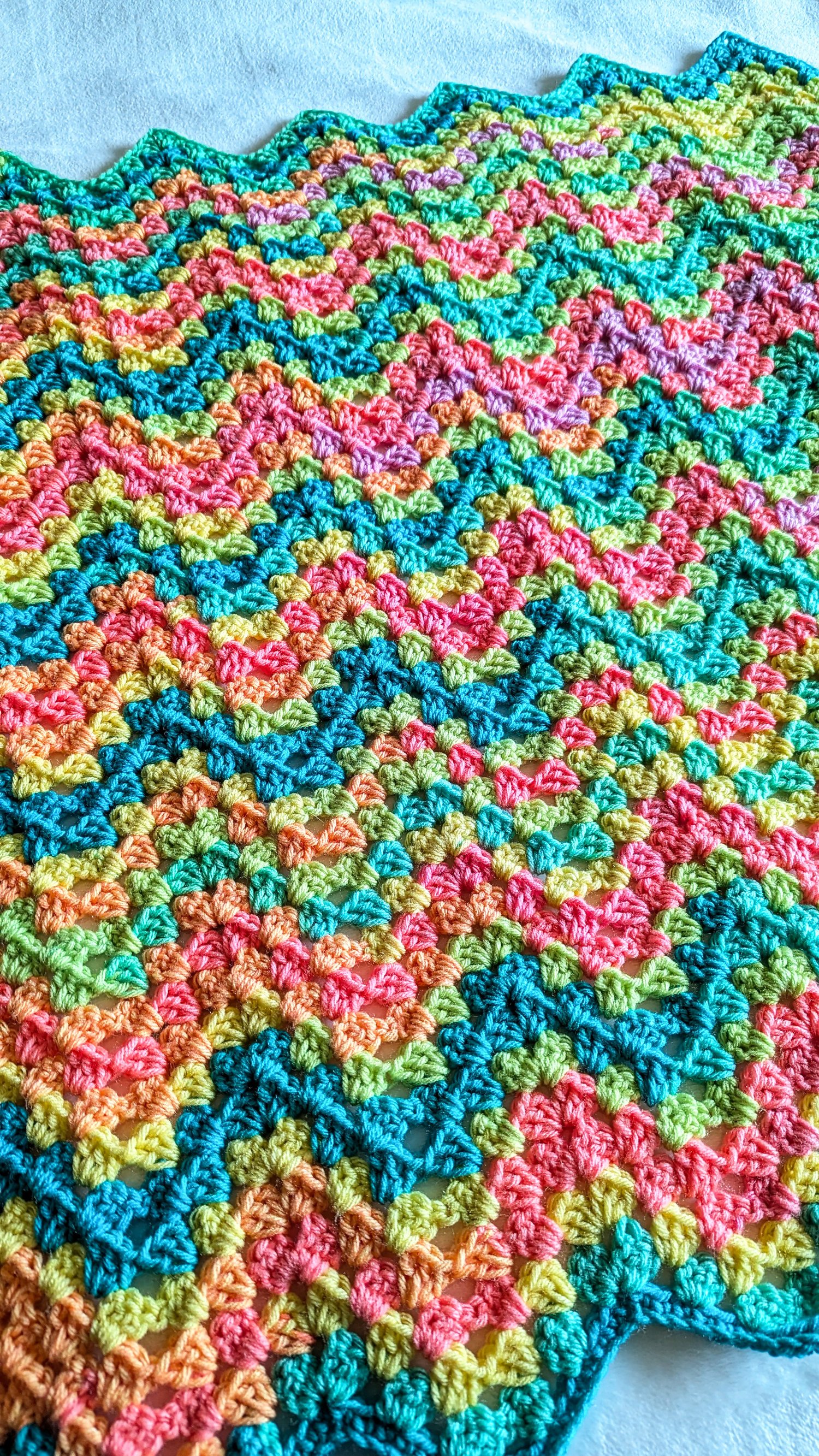 Granny Chevron Baby Blanket 1