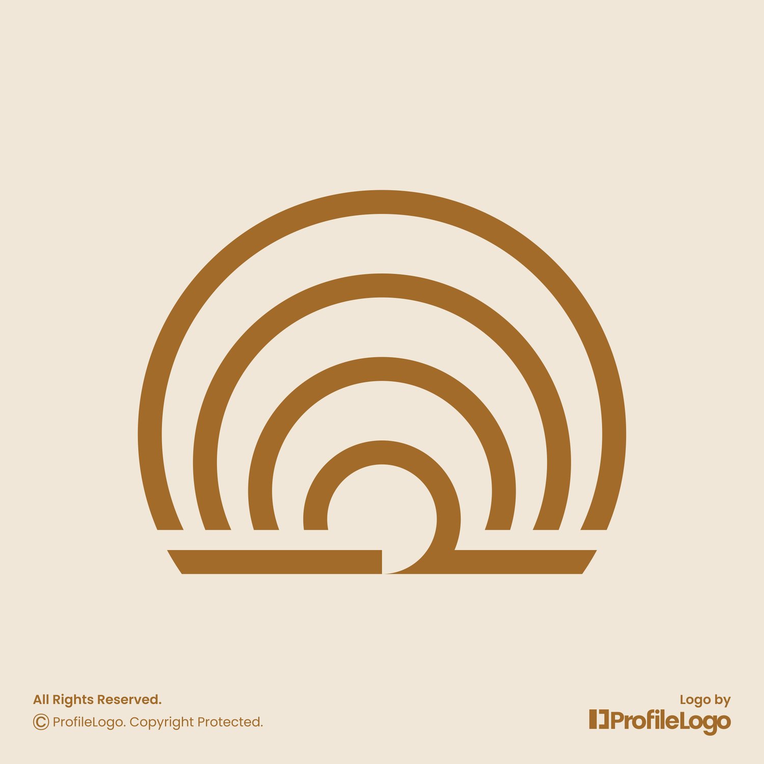 Minimalist line sunset or sunrise logo for sale by ProfileLogo with light background