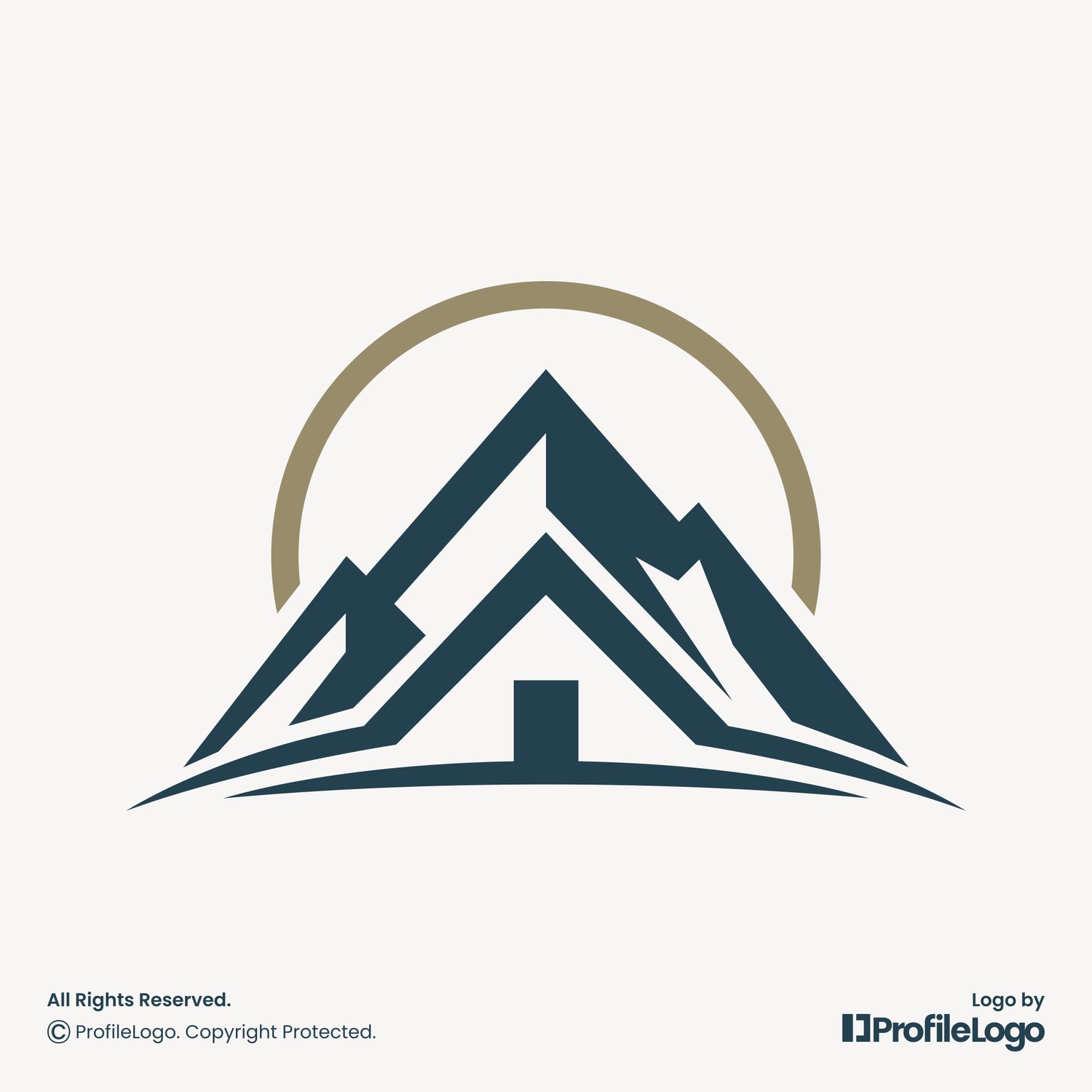 Luxury nature mountain home logo for sale by ProfileLogo with light background