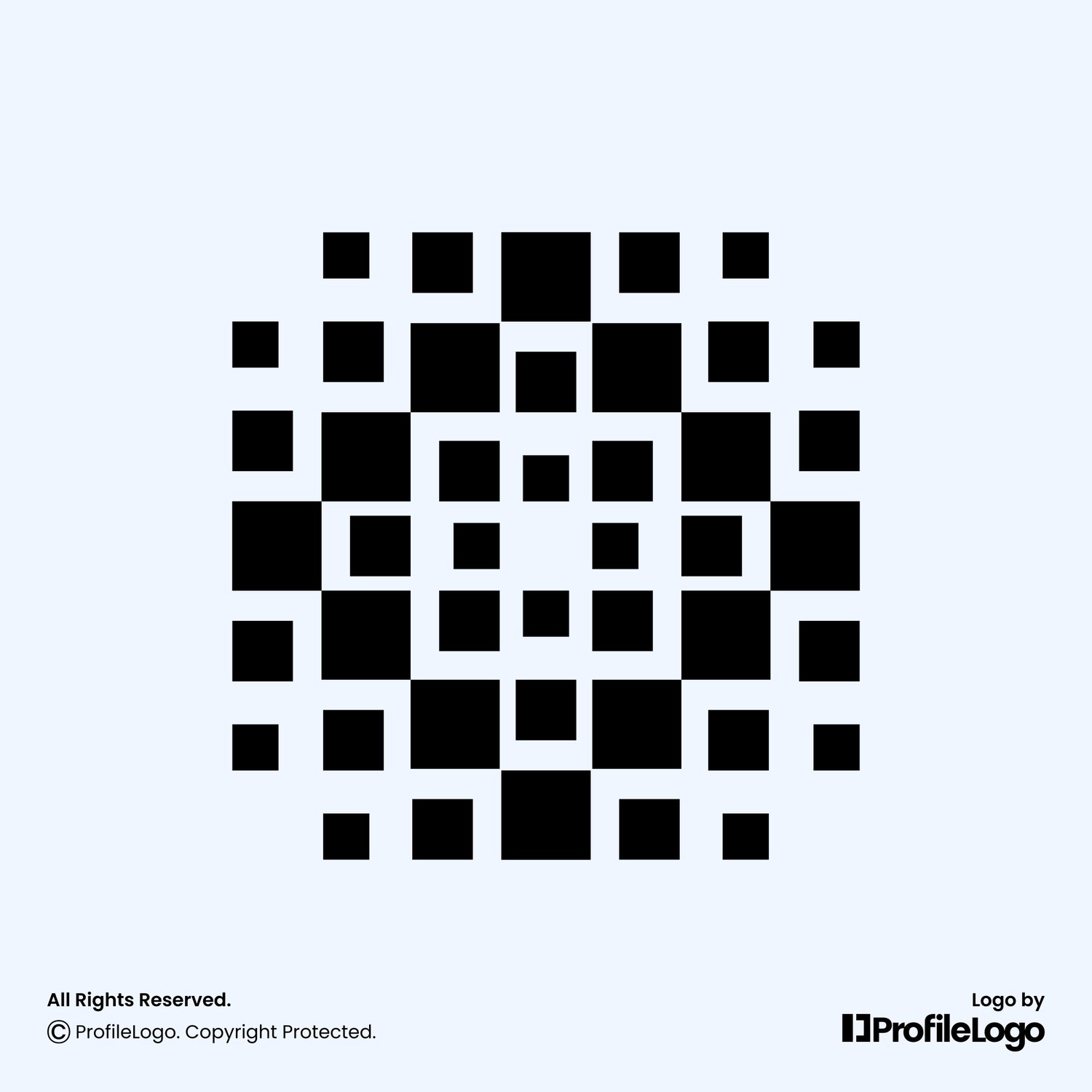 Technology pixel digital letter O logo for sale by ProfileLogo with light blue background